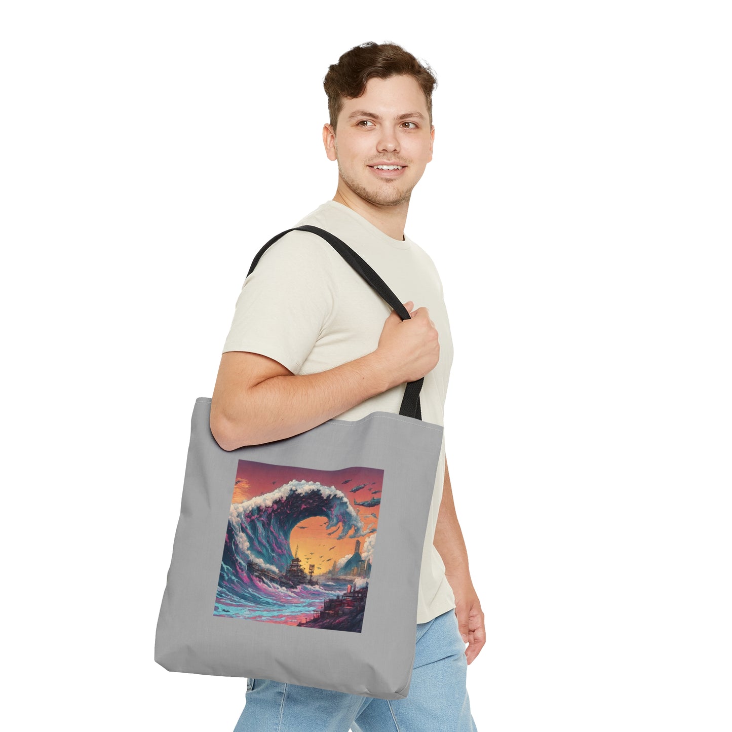 Tsunami & Ship Tote Bag