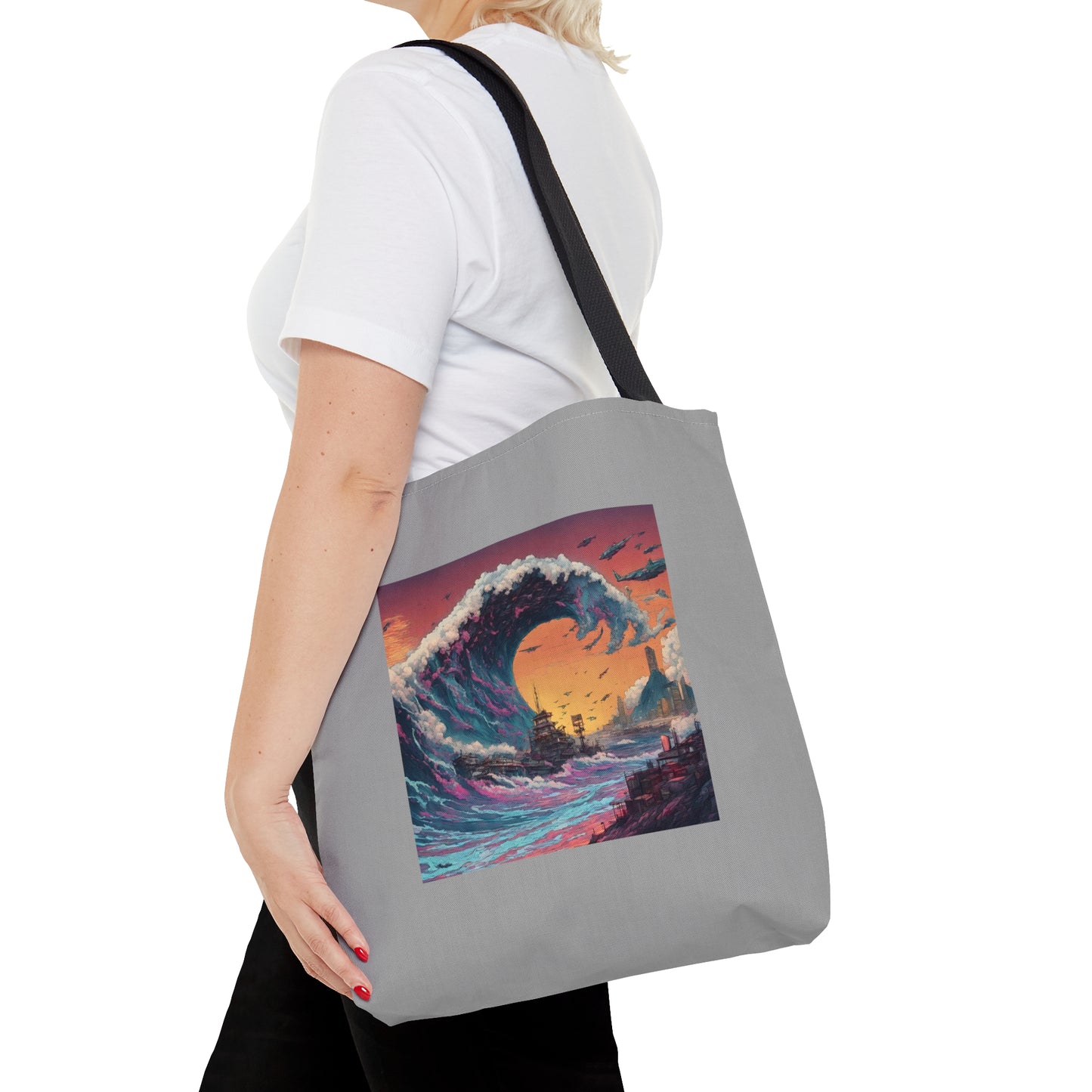 Tsunami & Ship Tote Bag