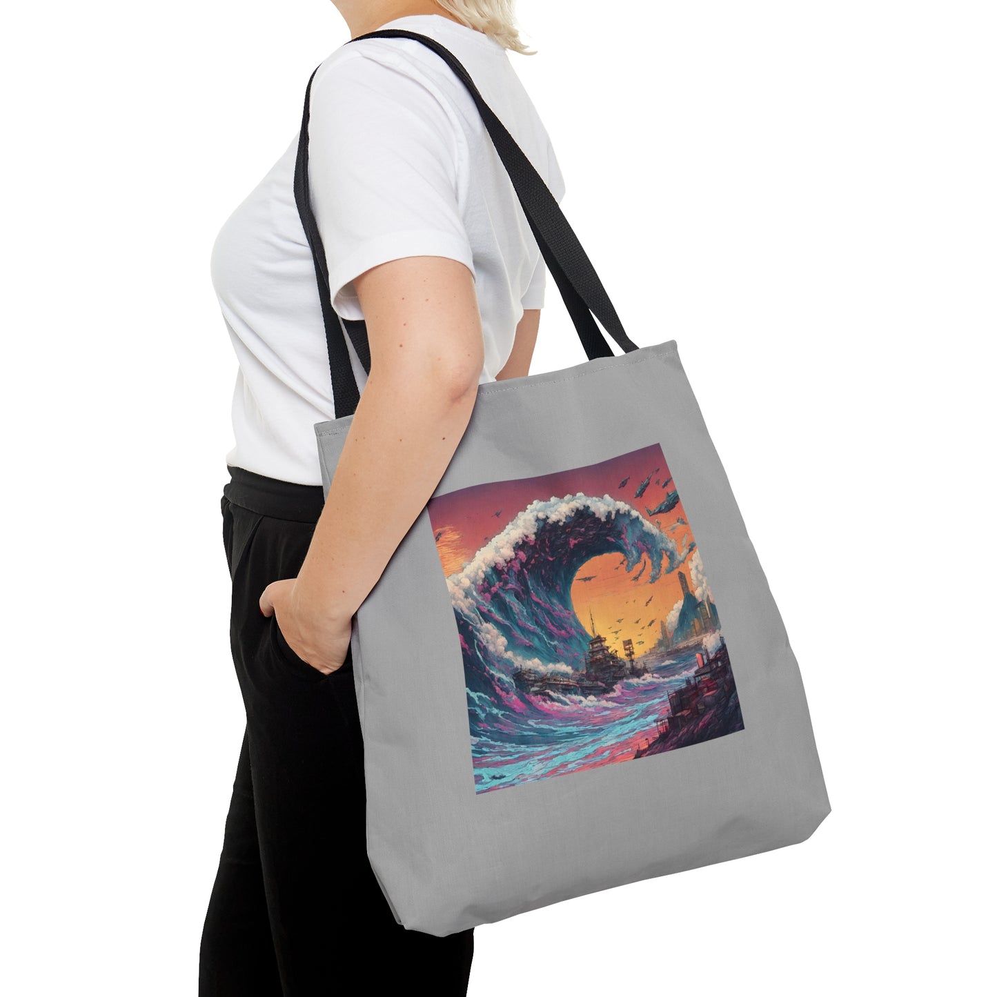 Tsunami & Ship Tote Bag